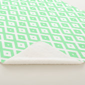 Couverture Sherpa Green and white diamond pattern (3/4)