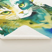 Couverture Sherpa Green Cat Sherpa Blanket (3/4)