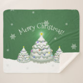 Couverture Sherpa Green Christmas Tree Sherpa Blanket (Devant (Horizontal))
