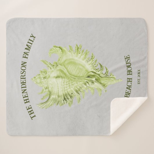 Couverture Sherpa Green Conch Shell Sherpa Blanket (Devant (Horizontal))