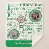 Couverture Sherpa Green Family Photos Joyeux Noël Sherpa Blanket (Devant)