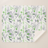 Couverture Sherpa Green Golf Icons Motif (Devant (Horizontal))