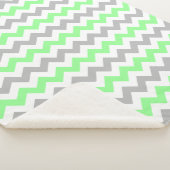 Couverture Sherpa Green & Grey Chevron (3/4)