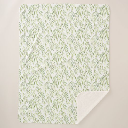 Couverture Sherpa Green Leaves (Devant)