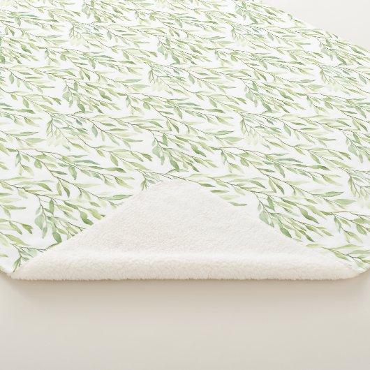 Couverture Sherpa Green Leaves (3/4)
