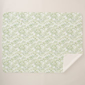 Couverture Sherpa Green Leaves (Devant (Horizontal))