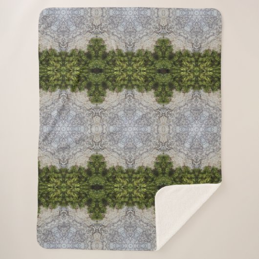 Couverture Sherpa Green Moss & Earth Nature Art (Devant)