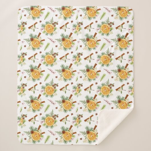 Couverture Sherpa Green Orange Joyful Christmas Holiday Cadeau (Devant)