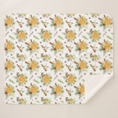 Couverture Sherpa Green Orange Joyful Christmas Holiday Cadeau (Devant (Horizontal))