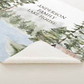 Couverture Sherpa Green Pine Forest Family Lake House Cabine (3/4)