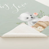 Couverture Sherpa Green Polar Ours Bébé amour (3/4)