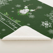 Couverture Sherpa Green Reindeer Sherpa Blanket (3/4)