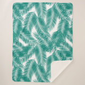 Couverture Sherpa Green Tropical Palm Feuille Motif (Devant)