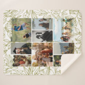 Couverture Sherpa Greenery 9 Photo Collage Personalized  (Devant (Horizontal))