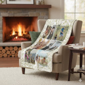 Couverture Sherpa Greenery 9 Photo Collage Personalized 