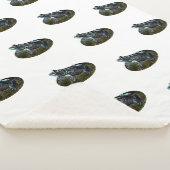 Couverture Sherpa Grenouille En Herbe Posée, Grande Blanche Sherpa (3/4)