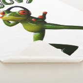 Couverture Sherpa Grenouille verte groovy (3/4)