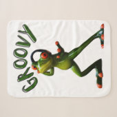 Couverture Sherpa Grenouille verte groovy (Devant (Horizontal))