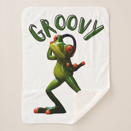 Couverture Sherpa Grenouille verte super (Devant)
