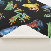 Couverture Sherpa Grenouilles sur noir (3/4)