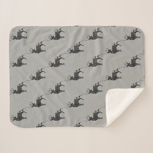 Couverture Sherpa Grey Forest Nursery Deer Motif (Devant (Horizontal))