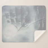 Couverture Sherpa Grey, Gris Fog Pirate Navire Retraite (Devant (Horizontal))