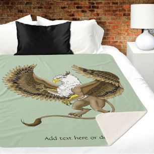 Couverture Sherpa Griffon Mythique Fantastique Brun Majestueux