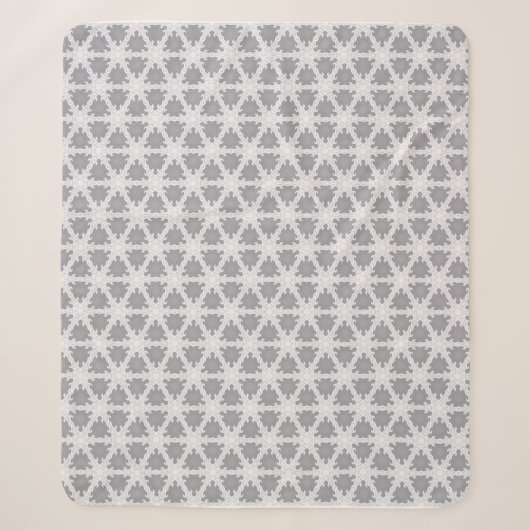 Couverture Sherpa Grille Blanche Grise Gelée (Devant)