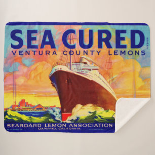 Couverture Sherpa Grille de citrons de marque Sea-Cured en carton ét