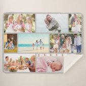 Couverture Sherpa Grille de maçonnerie 9 Collage photo gris clair (Devant (Horizontal))