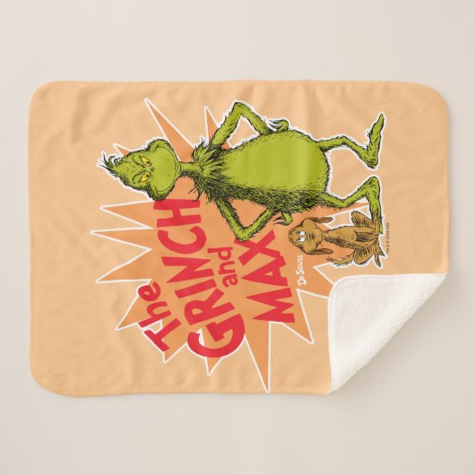 Couverture Sherpa Grille | Grinch & Max Starburst (Devant (Horizontal))