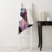 Couverture Sherpa Grille Irrégulière : Peinture Abstraite Violet-Jau (En situation)