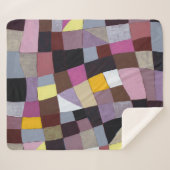 Couverture Sherpa Grille Irrégulière : Peinture Abstraite Violet-Jau (Devant (Horizontal))