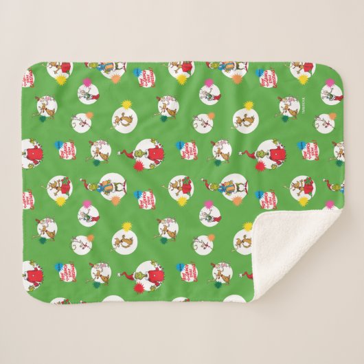 Couverture Sherpa Grille | Motif de points de Noël (Devant (Horizontal))