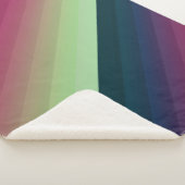 Couverture Sherpa Grille ombre rayée doublée doux bleu multicolo (3/4)