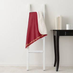 Couverture Sherpa Grille Sherpa-Grand Rouge & Grille Or