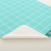Couverture Sherpa Grille Turquoise et blanche (3/4)