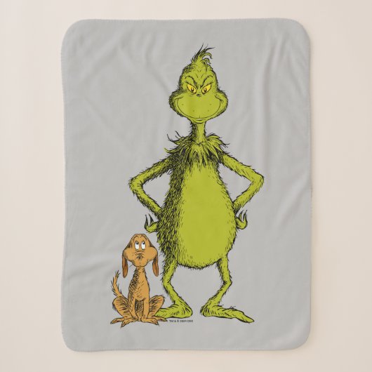 Couverture Sherpa Grinch | Max & Grinch posture (Devant)