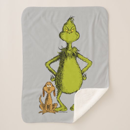 Couverture Sherpa Grinch | posture de Max et Grinch (Devant)