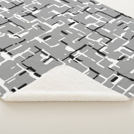 Couverture Sherpa Gris Argent Noir Blanc (3/4)