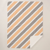 Couverture Sherpa Gris blanc orange (Devant)