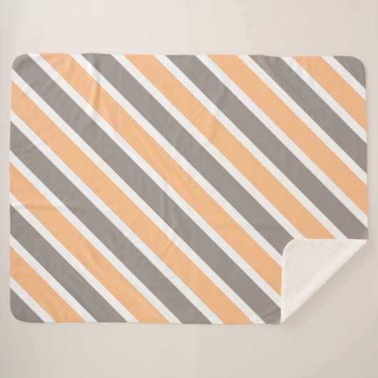 Couverture Sherpa Gris blanc orange (Devant (Horizontal))