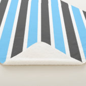 Couverture Sherpa Gris bleu ciel moderne rayures diagonales (3/4)