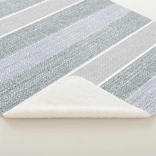 Couverture Sherpa Gris Classique, Taupe, Sherpa Blanc (3/4)