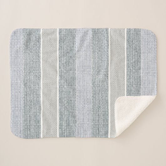 Couverture Sherpa Gris Classique, Taupe, Sherpa Blanc (Devant (Horizontal))