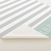 Couverture Sherpa Gris et pinces Monogramme | Couleurs modifiables (3/4)