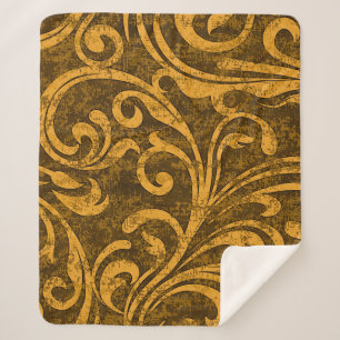 Couverture Sherpa Gris floral, texture transparente haute résolution