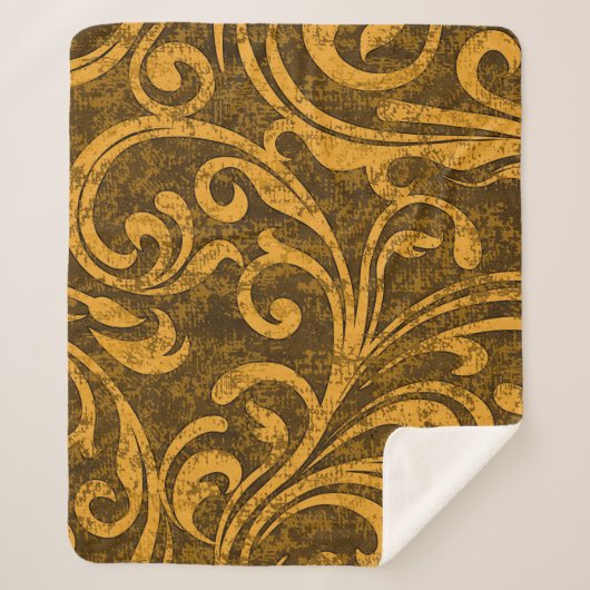 Couverture Sherpa Gris floral, texture transparente haute résolution (Devant)