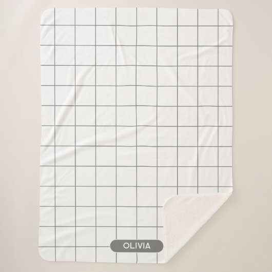Couverture Sherpa Gris Grille (Devant)