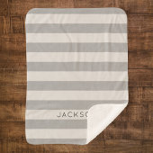 Couverture Sherpa Gris Gris Nom Monogramme | Ferme moderne